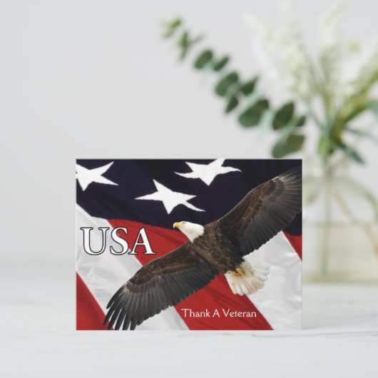 Dank aan een adelaar-veteraan briefkaart (Staand voorkant)