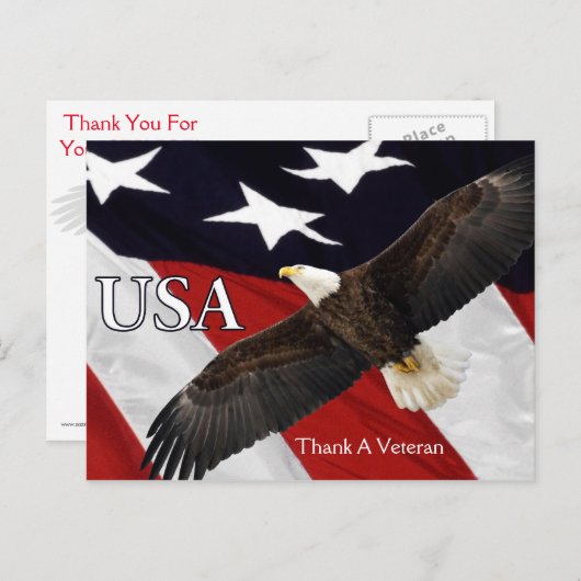 Dank aan een adelaar-veteraan briefkaart (Voorkant / Achterkant)