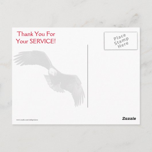 Dank aan een adelaar-veteraan briefkaart (Achterkant)