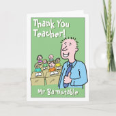 Dank aan een mannelijke leraar kaart (Voorkant)