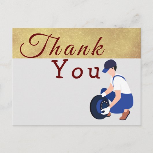 Dank aan een monteur briefkaart (Voorkant)