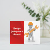 Dank aan een monteur briefkaart (Staand voorkant)