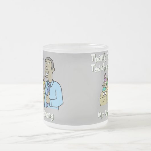 Dank aan een zwarte mannelijke leraar matglas koffiemok (Center)
