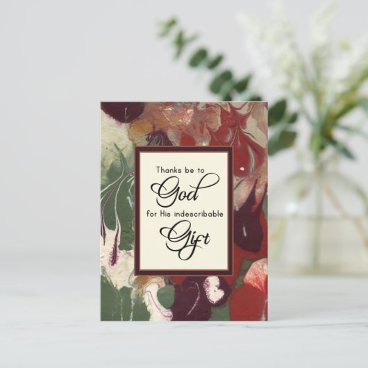 Dank aan God voor Zijn Kerstgeschenk  Briefkaart (Staand voorkant)