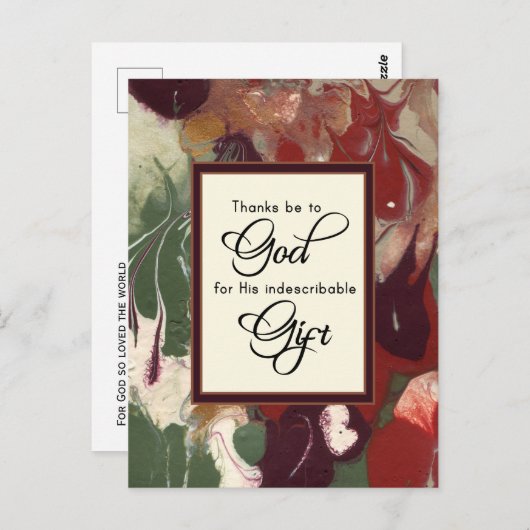 Dank aan God voor Zijn Kerstgeschenk  Briefkaart (Voorkant / Achterkant)