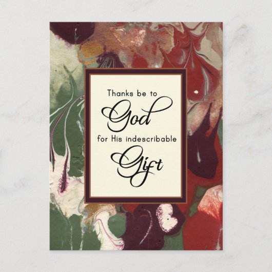 Dank aan God voor Zijn Kerstgeschenk  Briefkaart (Voorkant)