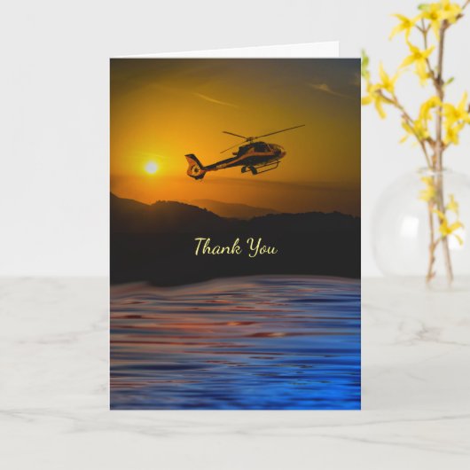 Dank aan helikoptervluchtinstructeur kaart (Gele Bloem)