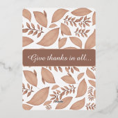 Dank aan herfstbladeren Folie uitnodiging (Achterkant)