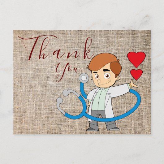 Dank aan het Briefkaart van de arts (Voorkant)