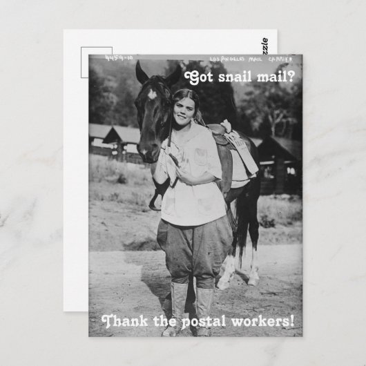 Dank aan het Briefkaart van de Postwerknemers (Voorkant / Achterkant)