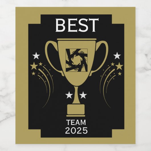 Dank aan het zakenteam wijn etiket (Enkel label)