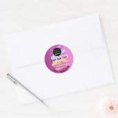 Dank aan Logo gemaakt met liefdesstrokken roze bes Ronde Sticker (Envelop)