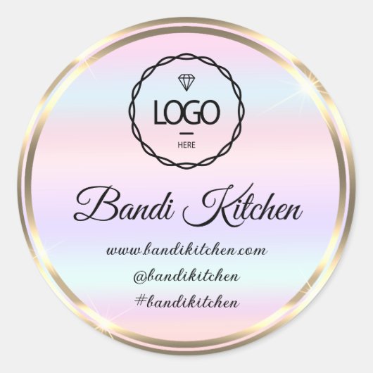 Dank aan Logo Kitchen die Chef Online Shop Pastel  Ronde Sticker (Voorkant)