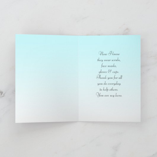 Dank aan Mijn Held, Verpleegster, Dokter, Verzorge Kaart (Binnen)