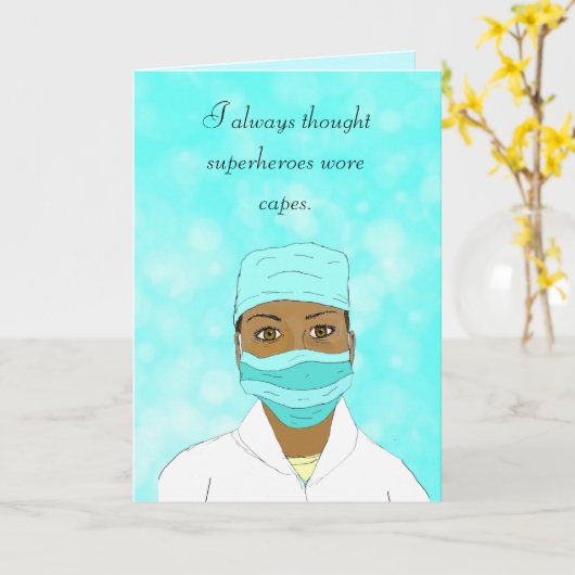 Dank aan Mijn Held, Verpleegster, Dokter, Verzorge Kaart (Gele Bloem)