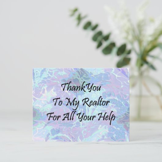Dank aan mijn makelaar voor al uw hulp briefkaart (Staand voorkant)
