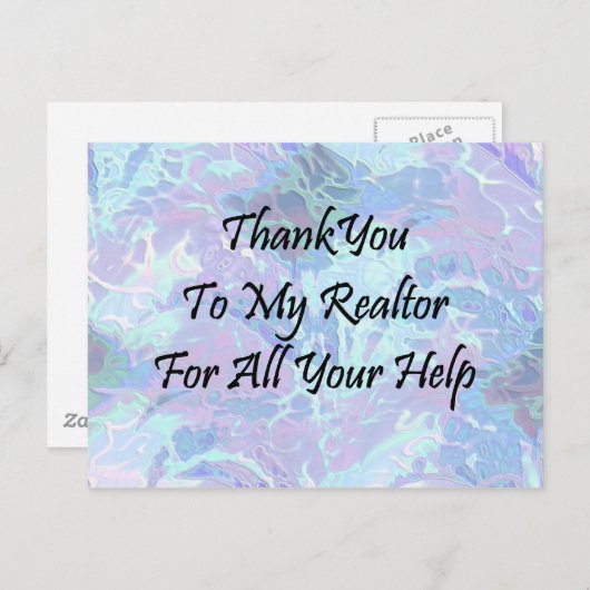 Dank aan mijn makelaar voor al uw hulp briefkaart (Voorkant / Achterkant)
