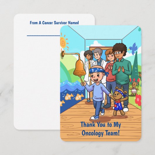 Dank aan mijn Oncology Team! Bedankkaart (Voorkant / Achterkant)