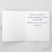 Dank aan onze dramaleraar met grote maskers bedankkaart (Binnen)