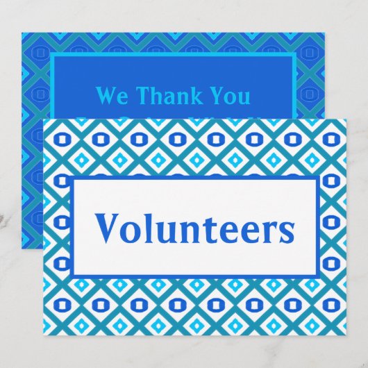 Dank aan onze vrijwilligers bedankkaart (Voorkant / Achterkant)