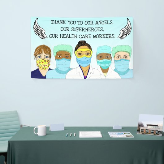 Dank aan onze zorgverleners spandoek (Beurs)