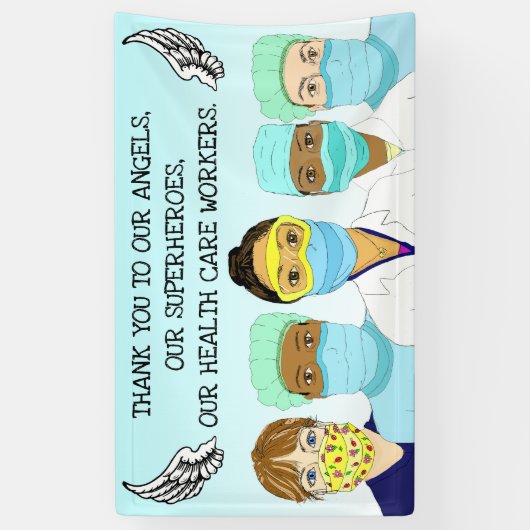 Dank aan onze zorgverleners spandoek (Verticaal)