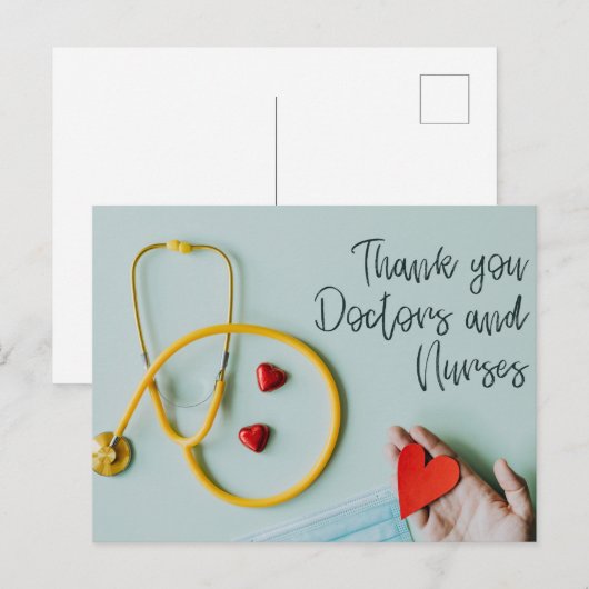 dank aan uw arts en verpleegkundige briefkaart (Voorkant / Achterkant)