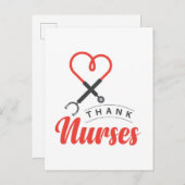 Dank aan verpleegsters briefkaart (Voorkant / Achterkant)
