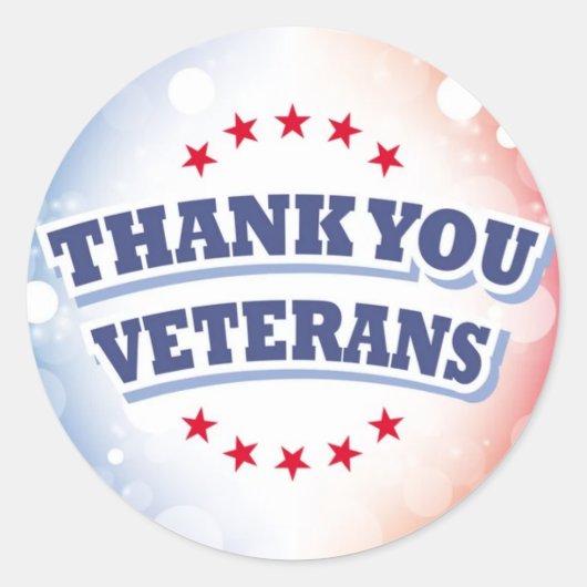 Dank aan veteranen ronde sticker (Voorkant)