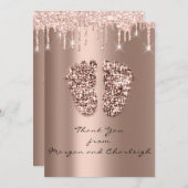 Dank Ashley1 Baby shower Feet Roos Drivers Boy Gir Kaart (Voorkant / Achterkant)