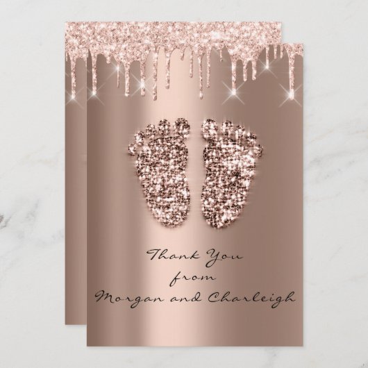 Dank Ashley1 Baby shower Feet Roos Drivers Boy Gir Kaart (Voorkant / Achterkant)