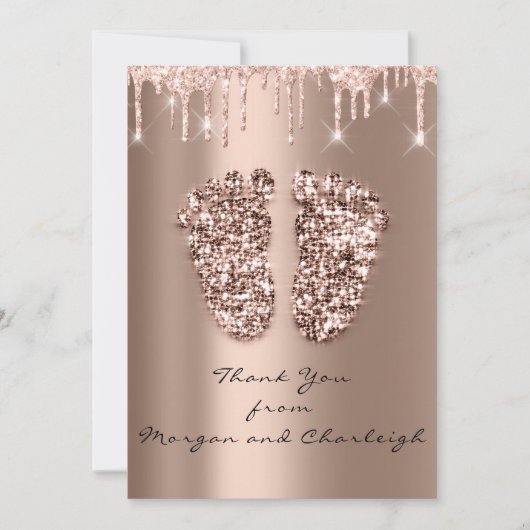 Dank Ashley2 Baby shower Feet Roos Drivers Boy Gir Kaart (Voorkant)