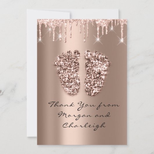 Dank Ashley Baby shower Feet Roos Drivers Boy Girl Kaart (Voorkant)