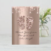 Dank Ashley Baby shower Feet Roos Drivers Boy Girl Kaart (Staand voorkant)