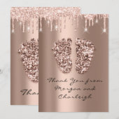 Dank Ashley Baby shower Feet Roos Drivers Boy Girl Kaart (Voorkant / Achterkant)