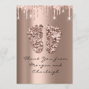 Dank Ashley Baby shower Feet Roos Drivers Boy Girl Kaart