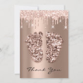 Dank Baby shower Feet Glitter Roos Drip Boy Girl Kaart (Achterkant)