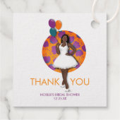 Dank! Ballonnen met bloemen voor bruidsfeestje voo Bedankjes Labels (Achterkant)