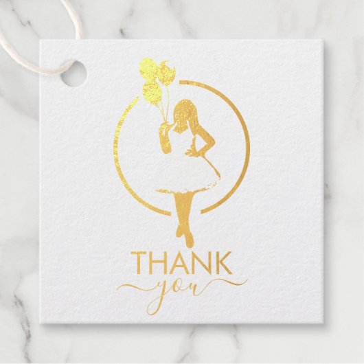 Dank! Ballonnen met bloemen voor bruidsfeestje voo Bedankjes Labels (Voorkant)