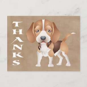 Dank Beagle Puppy Hond Bedroefd Bruine Postkaart