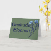 Dank blauwe bloemen kaart (Gele Bloem)