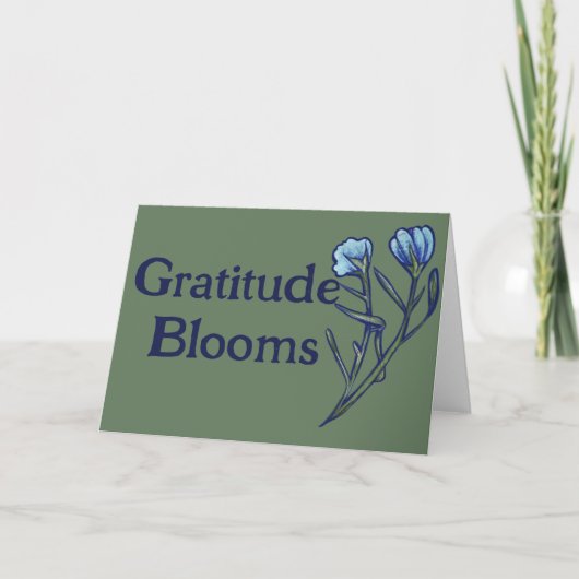 Dank blauwe bloemen kaart (Voorkant)