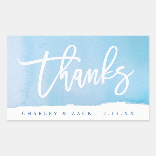 Dank Blue Watercolor Mini Wijn Champagne Etiket (Voorkant)