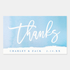 Dank Blue Watercolor Mini Wijn Champagne Etiket