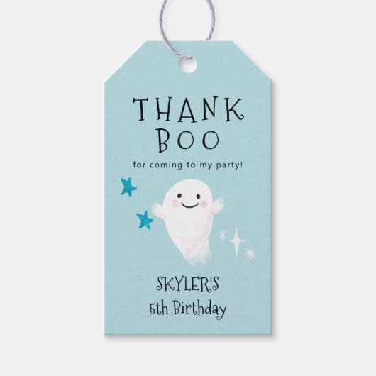 Dank Boo | Halloween Boy Birthday Party Cadeaulabel (Voorkant)