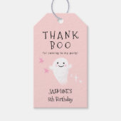 Dank Boo | Halloween Girl Birthday Party Cadeaulabel (Voorkant)