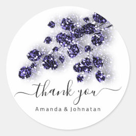 Dank Bruid Sweet16de Florale Witte Blauwe Marinebl Ronde Sticker