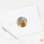 Dank Bruiloft Verjaardag Ballons Blauw Drips Goud Ronde Sticker (Envelop)