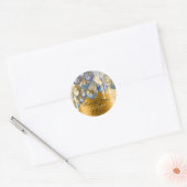 Dank Bruiloft Verjaardag Ballons Blauw Drips Goude Ronde Sticker (Envelop)