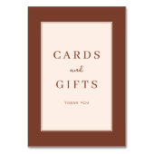 Dank Bruine Serif Kaarten en Cadeaus Bord (Achterkant)